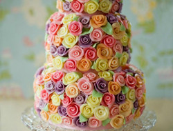 彩虹色婚礼蛋糕 超绚烂新娘蛋糕