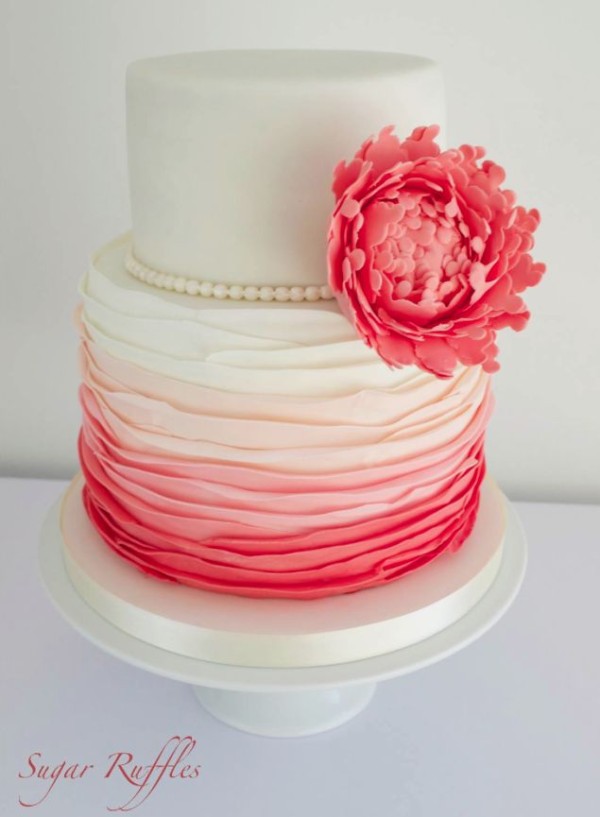 渐变色婚礼蛋糕,渐变色蛋糕,渐变蛋糕图片,结婚蛋糕图片