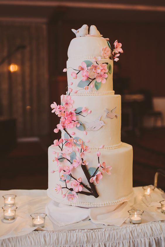樱花婚礼蛋糕,樱花婚礼,结婚蛋糕图片