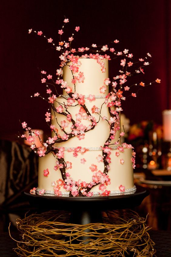 樱花婚礼蛋糕,樱花婚礼,结婚蛋糕图片