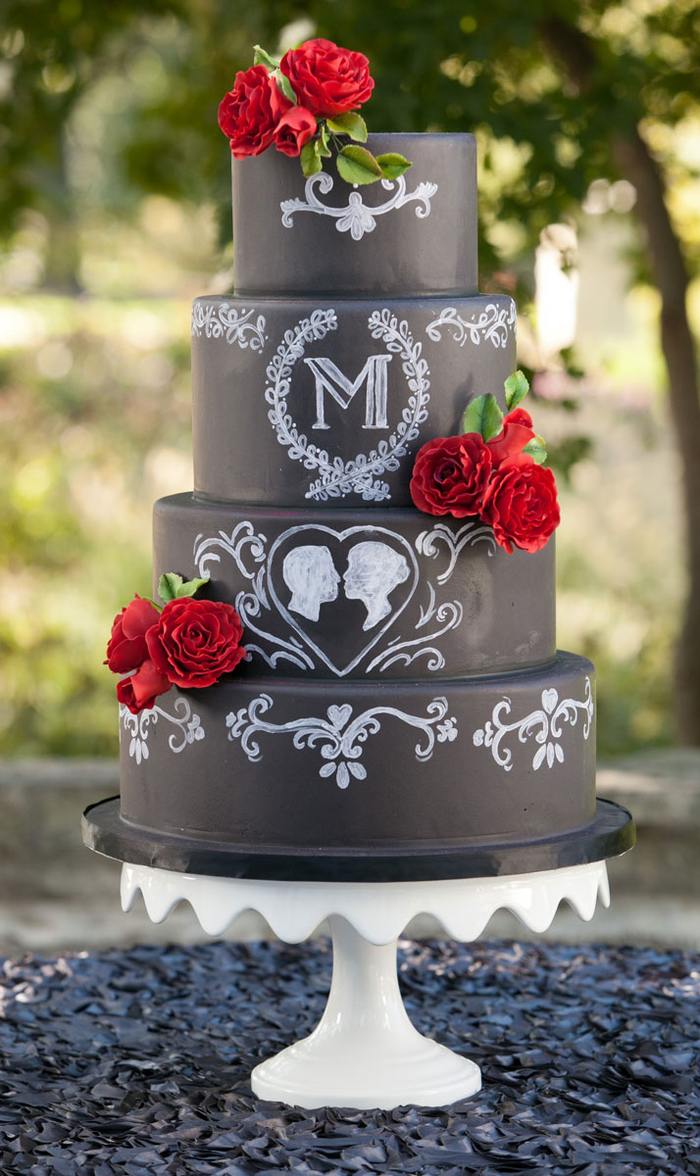 创意婚礼蛋糕,校园风婚礼,蛋糕黑板画