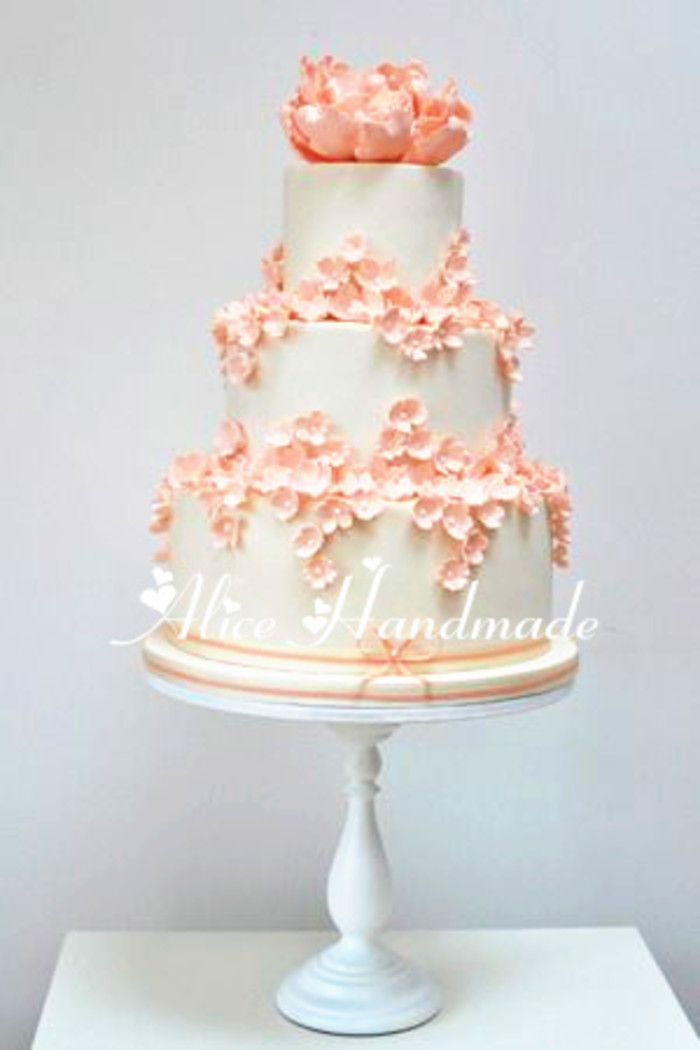 Alice Handmade 超美婚礼花朵翻糖蛋糕 创意蛋糕