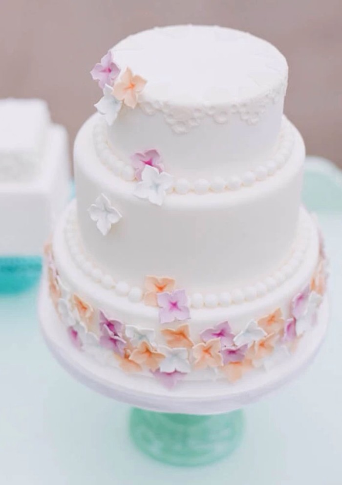 翻糖 婚礼 鲜花 白色 蛋糕 甜点