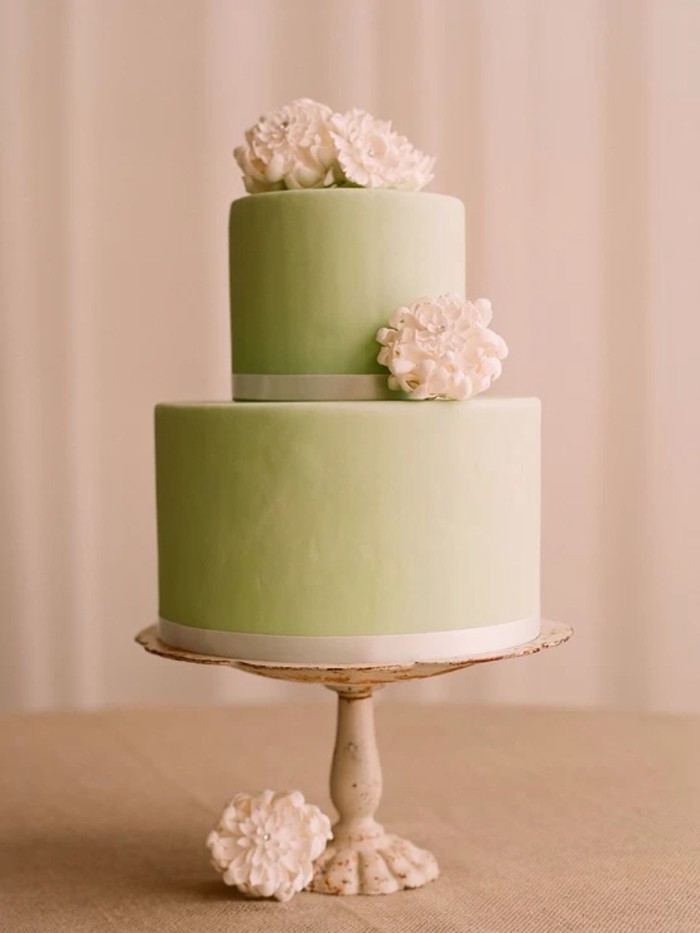 翻糖 婚礼 鲜花 绿色系 蛋糕 甜点