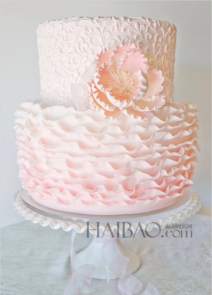 翻糖 婚礼 鲜花 粉色系 蛋糕 甜点