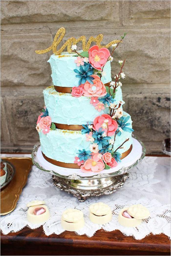 粉色和Tiffany蓝的混搭主题婚礼布置灵感秀，清新又甜蜜，婚礼现场美轮美奂，气氛轻松活泼~