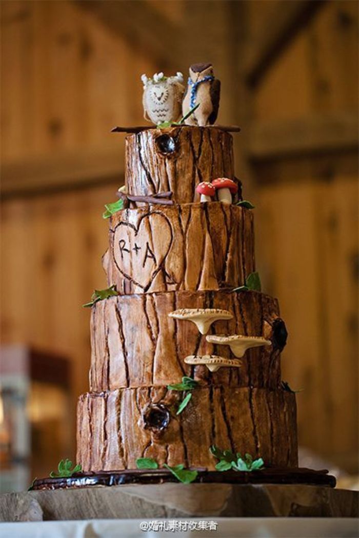 9款创意特色的森系婚礼蛋糕~