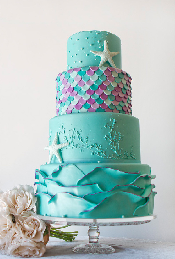 海洋风蛋糕,海洋风格主题婚礼,结婚蛋糕图片