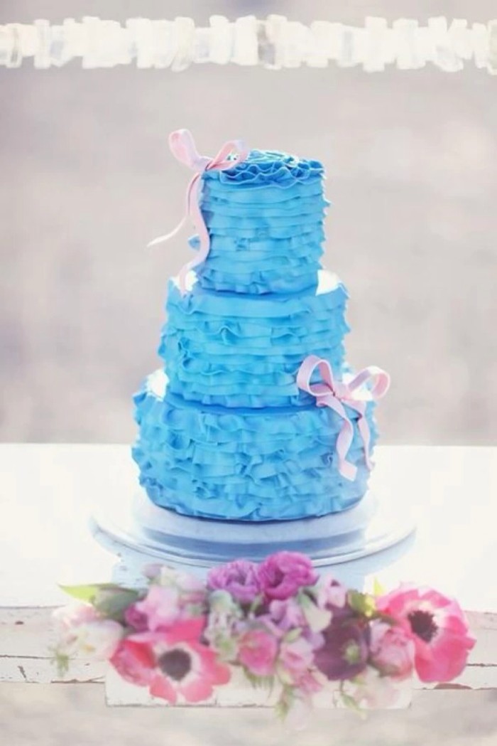 翻糖 婚礼 鲜花 蓝色 蛋糕 甜点