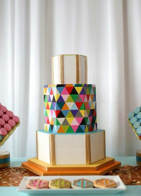 几何图形婚礼蛋糕,结婚蛋糕图片