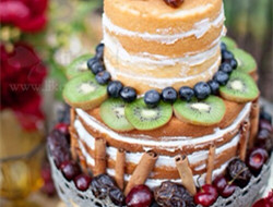 裸蛋糕 婚礼上的翻糖蛋糕图片