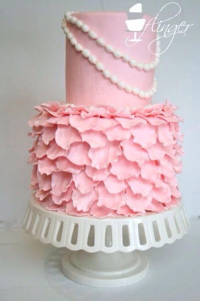 翻糖 婚礼 鲜花 粉色 蛋糕 甜点