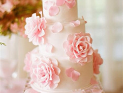 浪漫少女心 粉色婚礼蛋糕