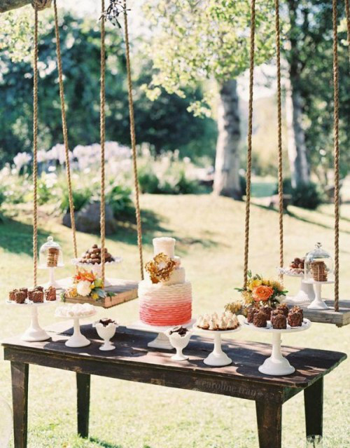 乡村风婚礼甜品桌,婚礼甜品台图片,婚礼甜品桌