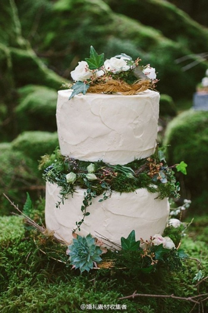 9款创意特色的森系婚礼蛋糕~