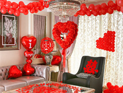 浪漫婚房气球心形布置图片