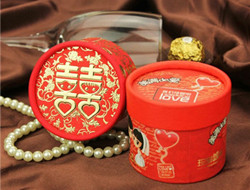 中式浪漫红色系婚礼喜糖盒图片欣赏
