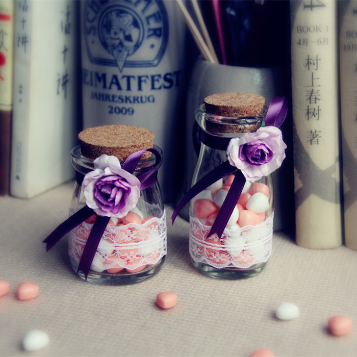 创意手工欧韩式牡丹花下玻璃喜糖盒子结婚回礼