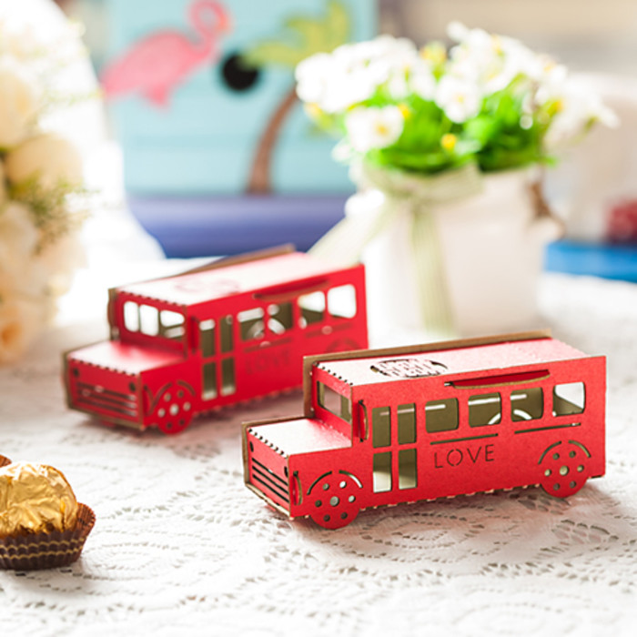 香兰婚品 2014个性创意喜糖盒子 爱心巴士汽车造型糖果盒结婚必备…