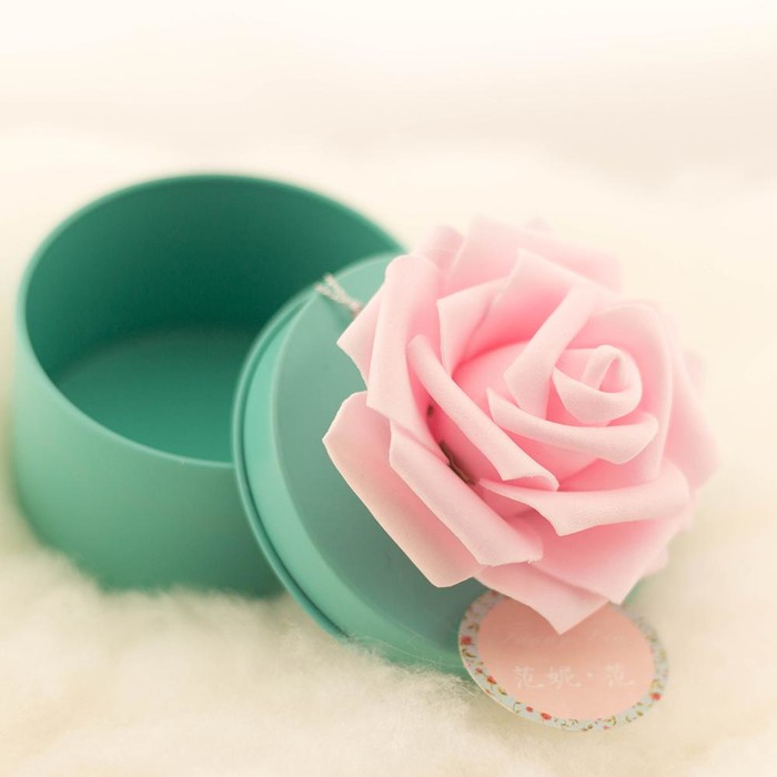 巨型玫瑰圆形马口铁喜糖盒子 浪漫欧式高档创意婚礼用品