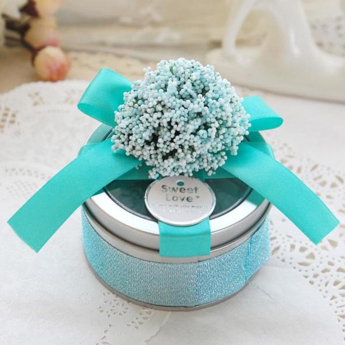 甜蜜约定DIY个性定制糖盒喜糖盒圆罐带天窗马口铁糖盒45克盒