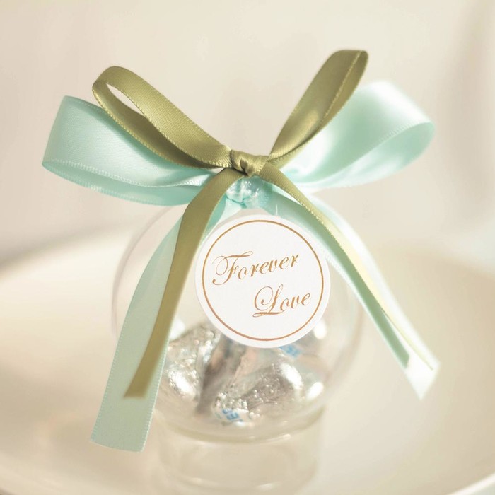 清新绿树脂球喜糖盒子欧式高档创意 个性定制婚品满月回礼盒