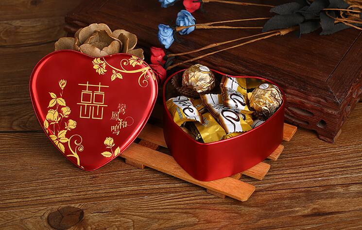 心形马口铁盒喜糖盒图片,结婚喜糖盒