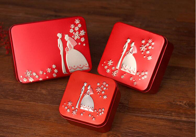 方形马口铁喜糖盒图片,中式喜糖盒,结婚喜糖盒