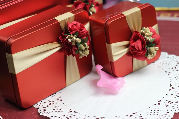 方形马口铁喜糖盒图片,中式喜糖盒,结婚喜糖盒