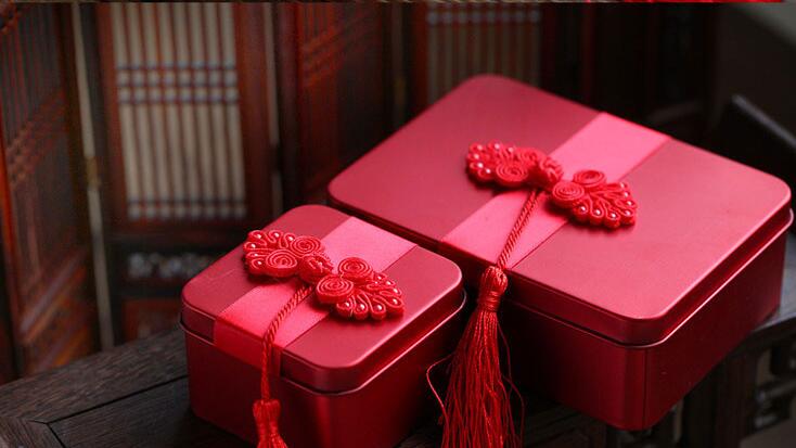 方形马口铁喜糖盒图片,中式喜糖盒,结婚喜糖盒