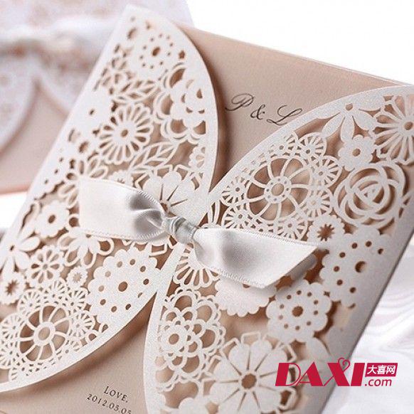 蕾丝刺绣的婚礼请柬 精致个性的婚礼请柬设计
