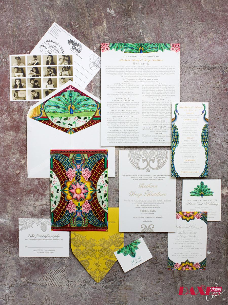 精致复古的婚礼请柬 开启你甜蜜幸福婚礼