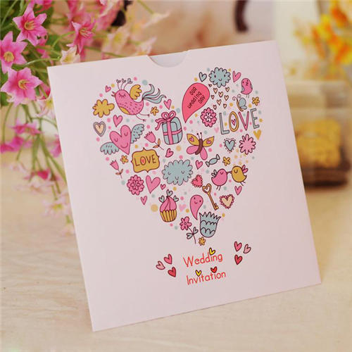 婚礼请柬,婚礼请柬,粉色婚礼请柬