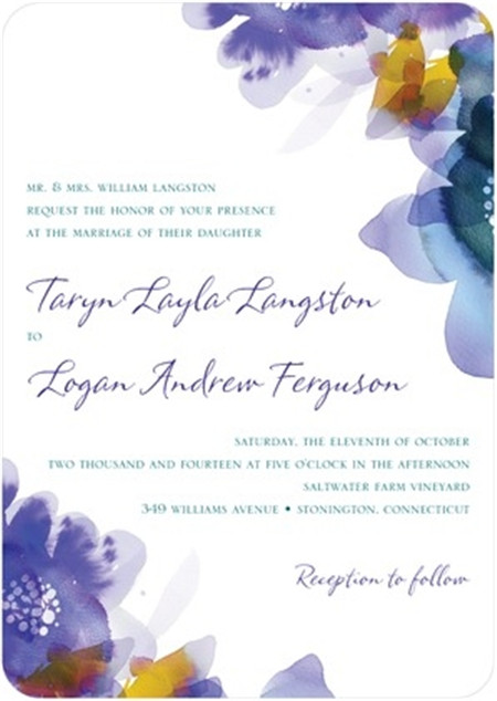 结婚喜帖,婚礼请柬,水彩结婚喜帖