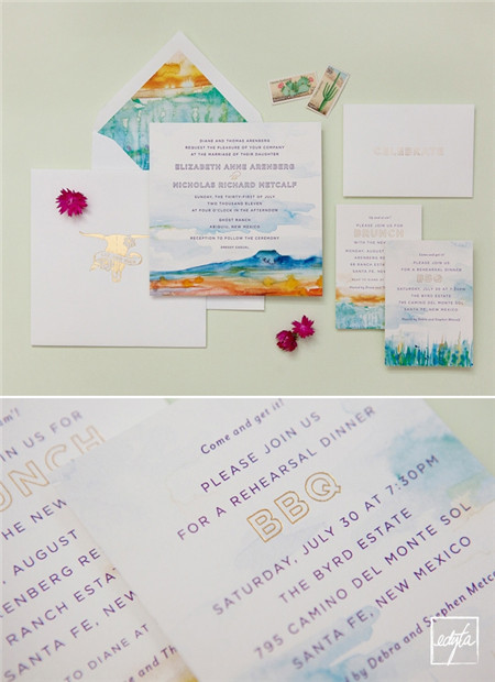 结婚喜帖,婚礼请柬,水彩结婚喜帖