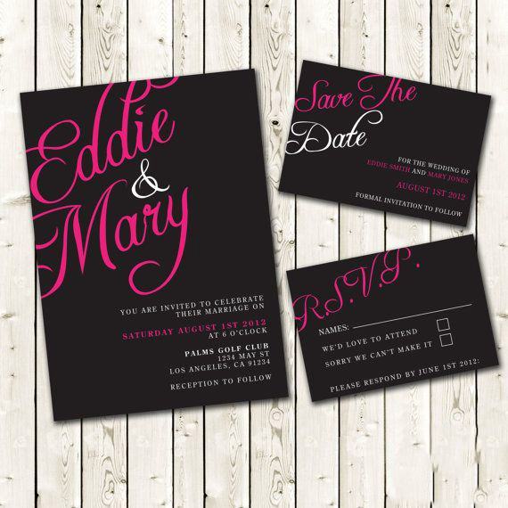 黑色婚礼请柬,婚礼请柬样式