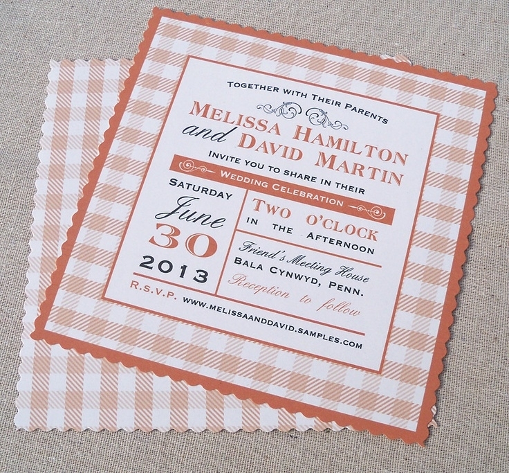 格子婚礼请柬,个性婚礼请帖