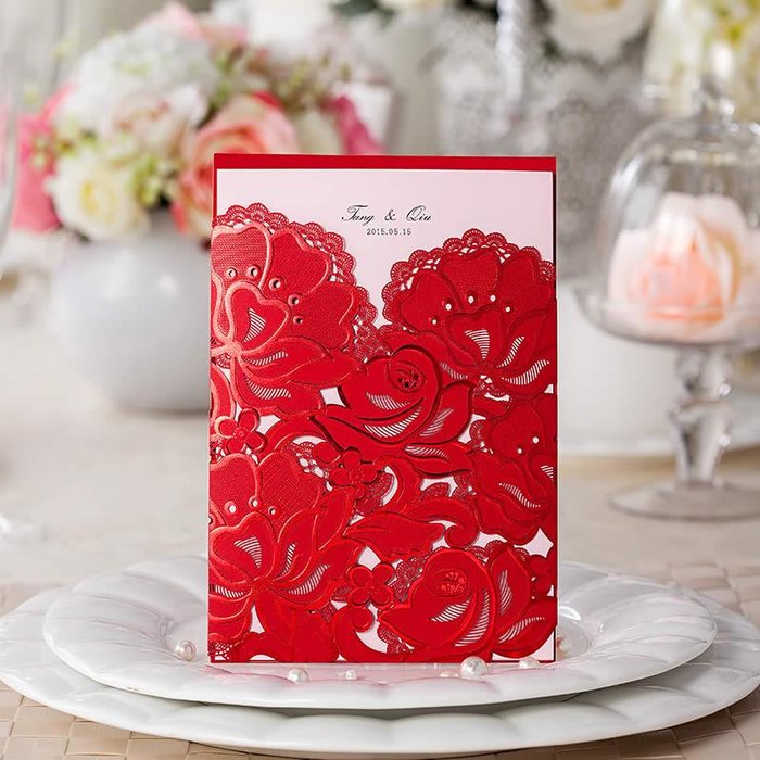 喜的良品 请帖结婚创意2015婚礼喜帖欧式请柬婚庆用品邀请函CW066