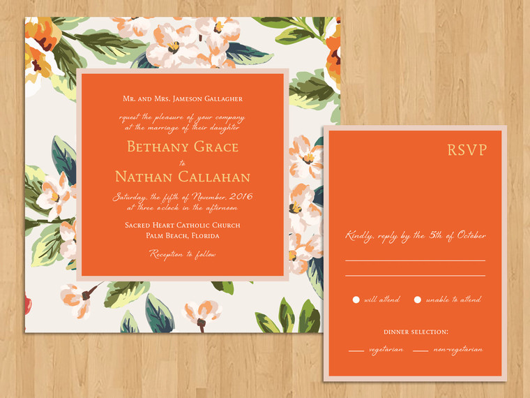 热带风情婚礼请柬,婚礼请柬图片