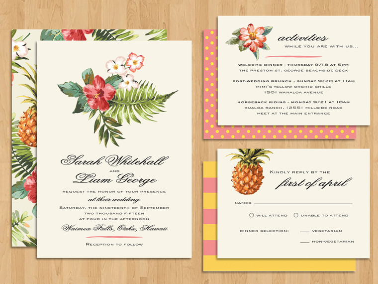 热带风情婚礼请柬,婚礼请柬图片