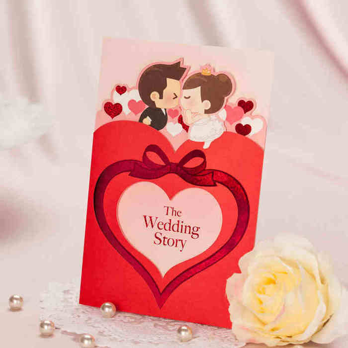 韩式卡通婚礼结婚喜帖请柬请帖