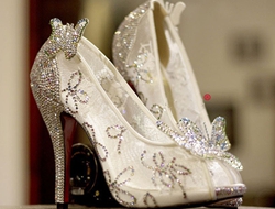 童话般梦幻水晶鞋结婚鞋浪漫奢华高贵