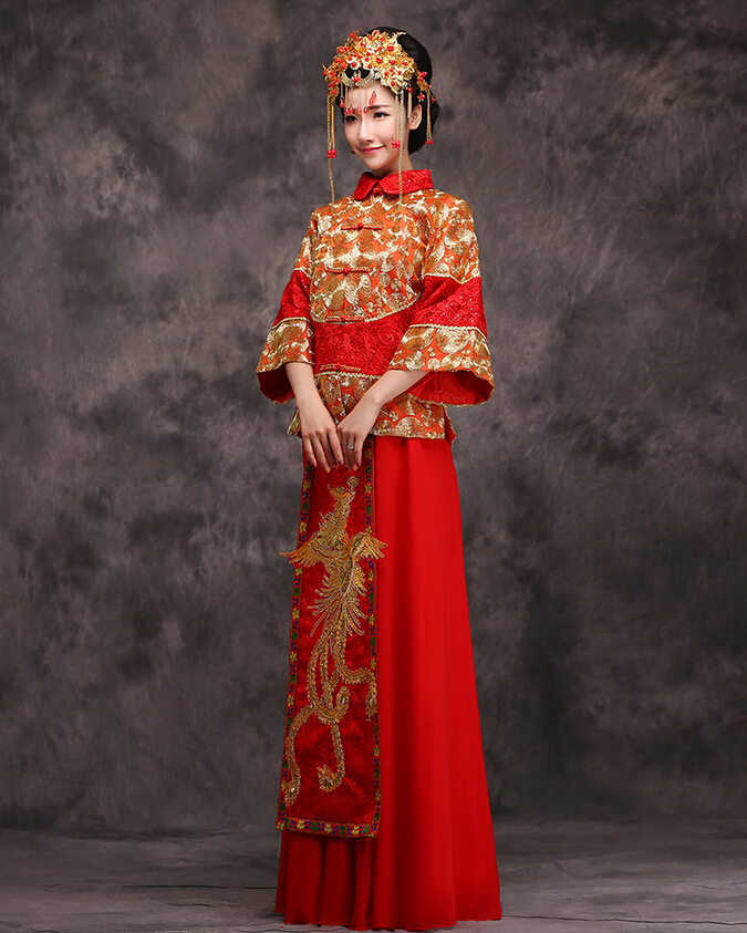 中式婚礼新娘礼服,中式婚礼礼服图片,秀禾服新娘造型图片