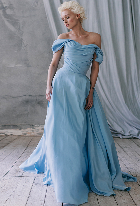 蓝色婚纱礼服,蓝色婚纱图片,新娘婚纱图片