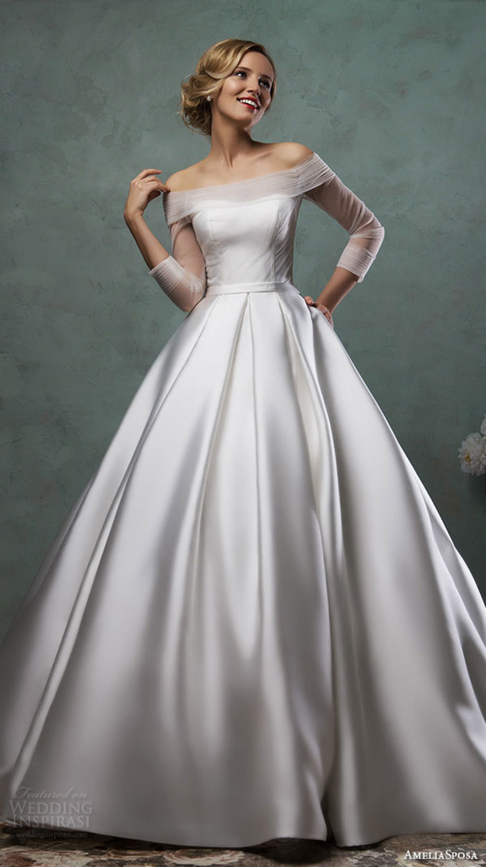 【Amelia Sposa】意大利婚纱品牌，释出最新2016婚纱系列LookBook，新季设计延续了品牌永恒浪漫的主题，美丽的鱼尾设计、精致的蕾丝、香槟金的底衬，带给新娘们梦幻婚纱礼服。