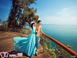 优美千岛湖风景另类外景拍摄飘逸灵动热情婚纱照片