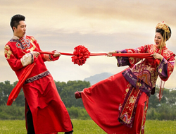 最流行复古风格喜庆中式龙凤褂摄影婚纱照片