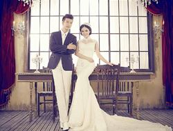 韩式唯美复古风格婚纱照相守一生摄影图片