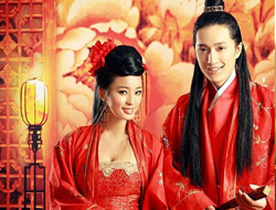唐朝中式结婚喜服复古婚纱摄影照片
