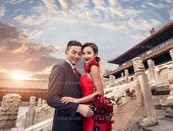 中国风太庙拍摄大气复古感婚纱摄影照片